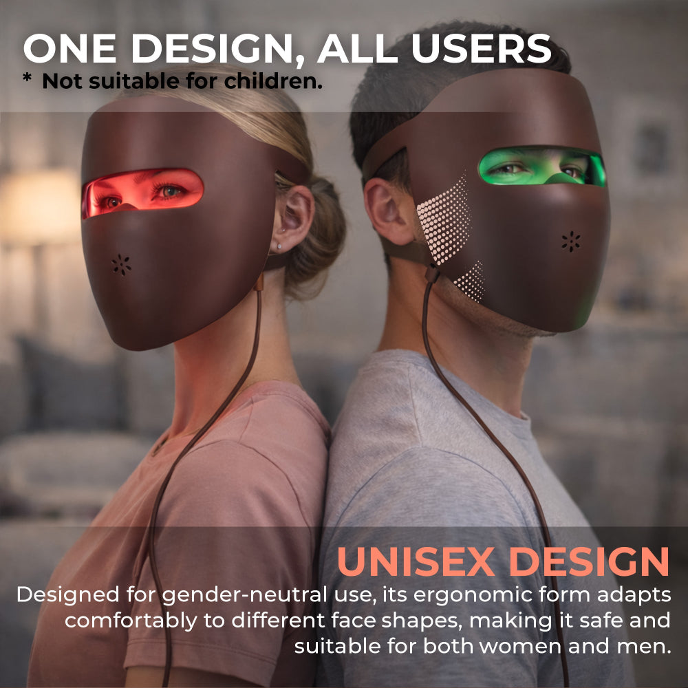 ZENAU Red Light Therapy Face Mask - LED Face Mask for Skincare, 4 Light Modes, 3D Portable Rechargeable Soft LED Facial Mask for Home Use